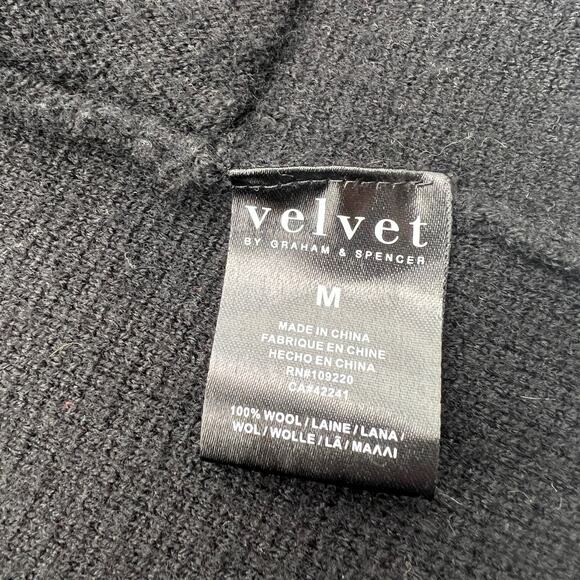 Anthropologie Velvet Everett Wool Long Cardigan Black - Picture 7 of 8